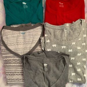 Bundle of 5 waffle thermal long sleeve shirts